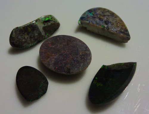 Drahý Černý Opál Matrix - Andamooka - Lot 5 ks — foto 3
