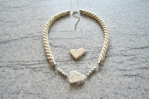 Náhrdelník Heart White Magnesite — foto 5