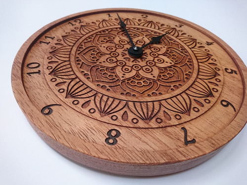 Dřevěné hodiny s mandalou - teak — foto 3