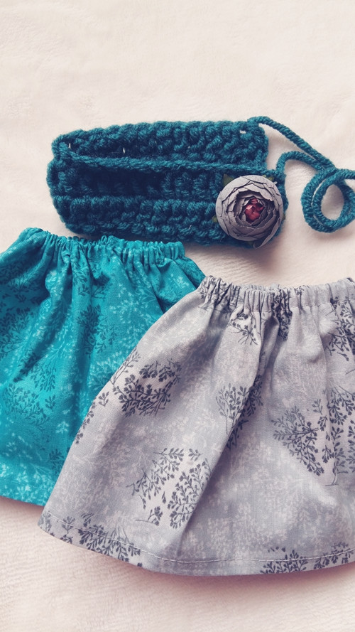 Set oblečení pro panenky - modro-šedá — foto 3