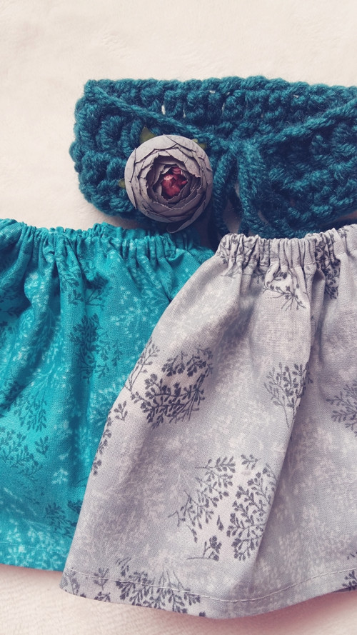 Set oblečení pro panenky - modro-šedá — foto 4
