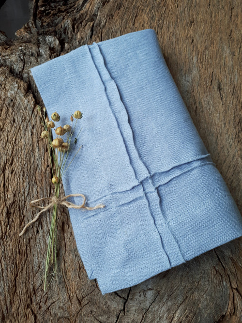 Lněný ubrousek Obsession Greyish Blue — foto 3