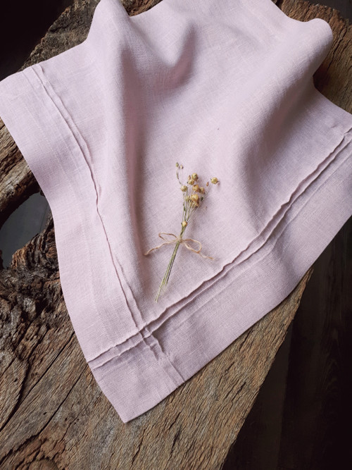 Lněný ubrousek Obsession Greyish Pink — foto 3