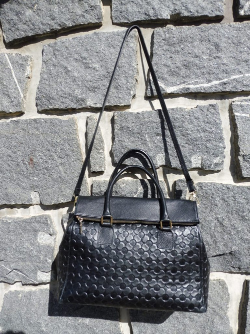 Černá kožená kabela Made in Italy — foto 2
