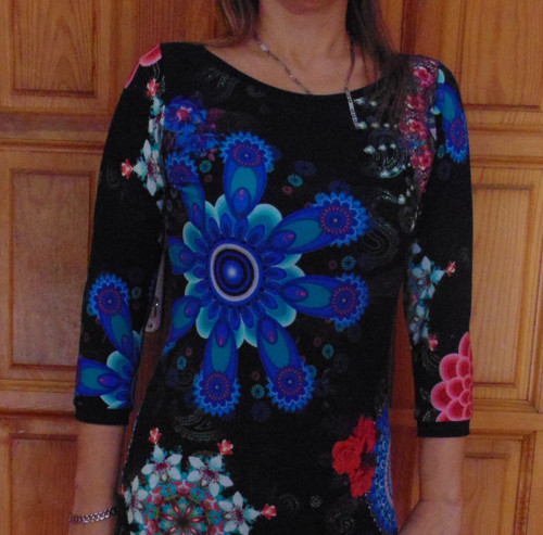 Tričko mandala s růží-3/4 rukáv — foto 2