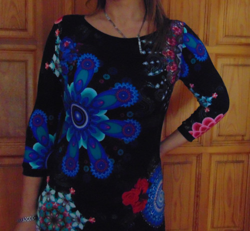 Tričko mandala s růží-3/4 rukáv — foto 3