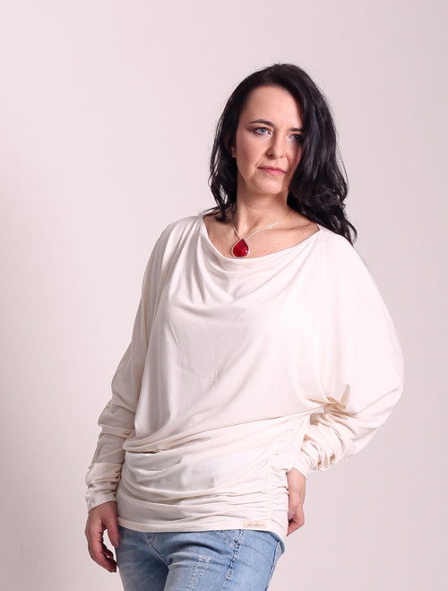 Bílá řasená tunika — foto 2