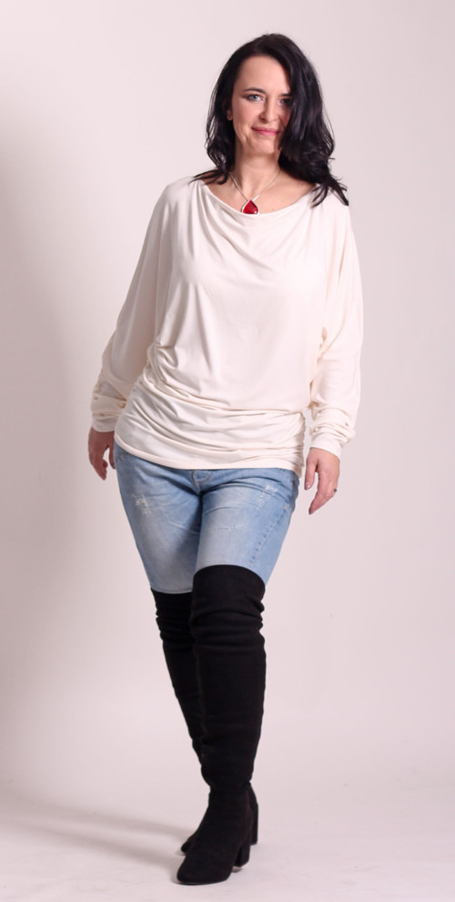 Bílá řasená tunika — foto 3
