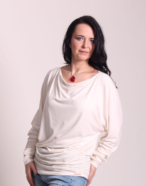Bílá řasená tunika — foto 4