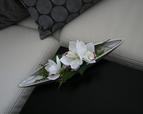 Keramická lodička s orchidejemi - black and silver — foto 5