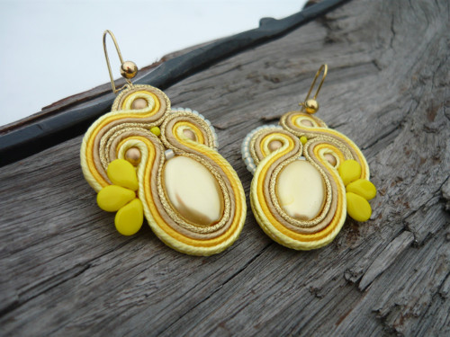 Soutache Náušnice Sunny Gold — foto 2