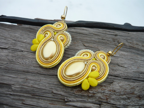 Soutache Náušnice Sunny Gold — foto 4