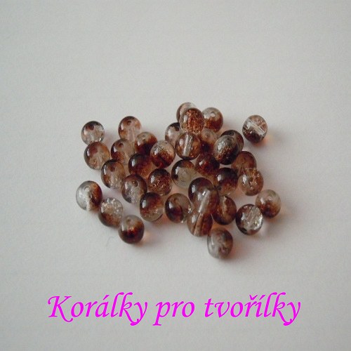 Práskané korálky čirohnědé 4mm/20ks/7,- Kč — foto 2