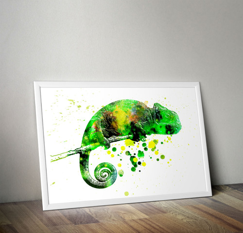 Zelený chameleon - Tisk na grafický papír — foto 3