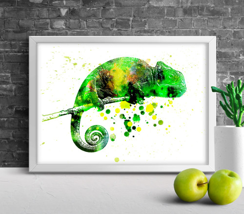Zelený chameleon - Tisk na grafický papír — foto 4