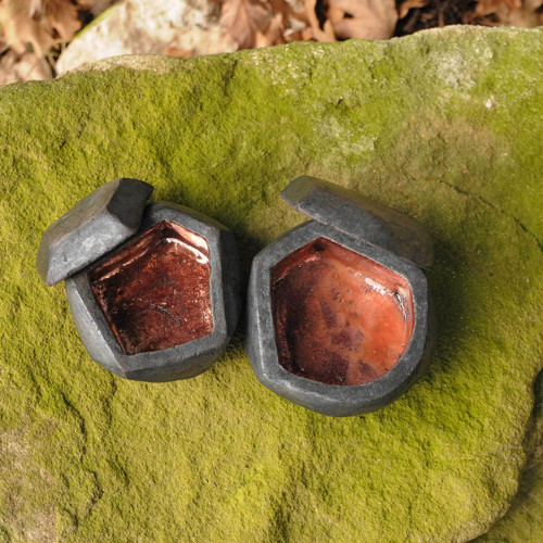 BLACK & BLACK - RAKU dóza kameň — foto 3