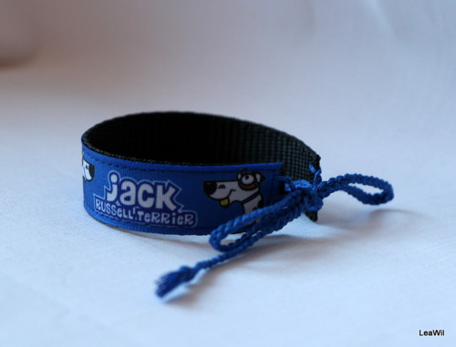 Náramek taft 2cm jackrussell modrý — foto 2