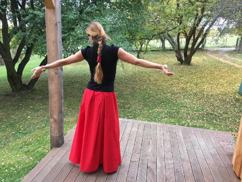 Dlouhá maxisukně - Kostičky červené — foto 5