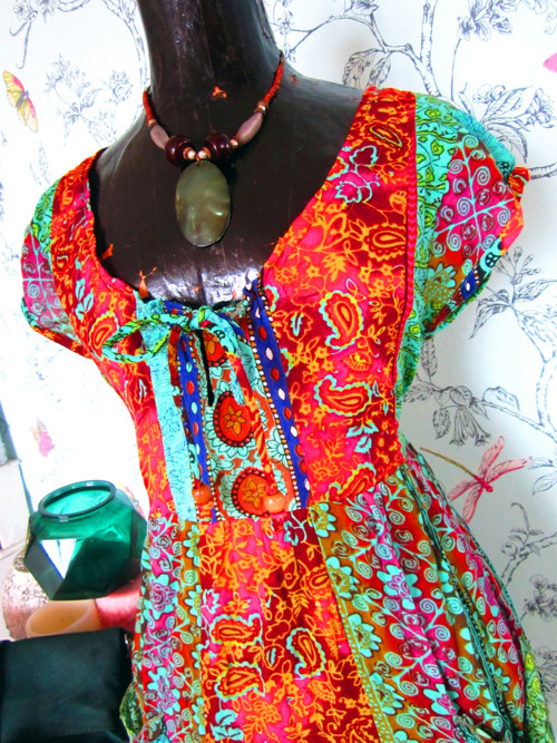 Ethno multicolor šatky — foto 3