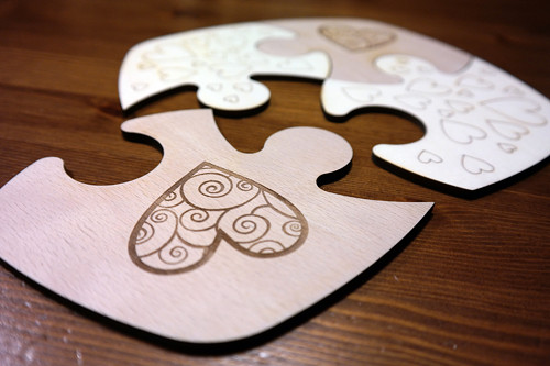 Puzzle podtácky s podložkou - srdce 2 — foto 2