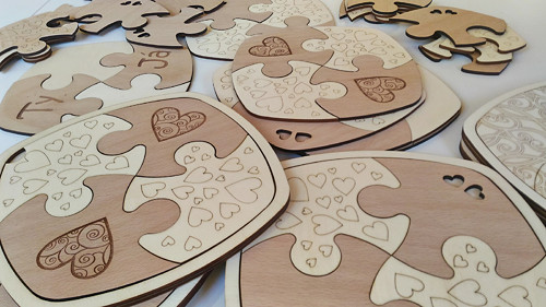 Puzzle podtácky s podložkou - srdce 2 — foto 4