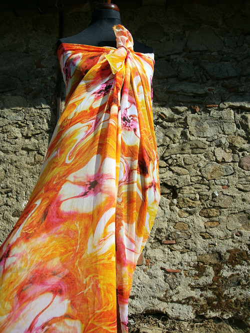 Orange - pareo- plážový šátek — foto 5
