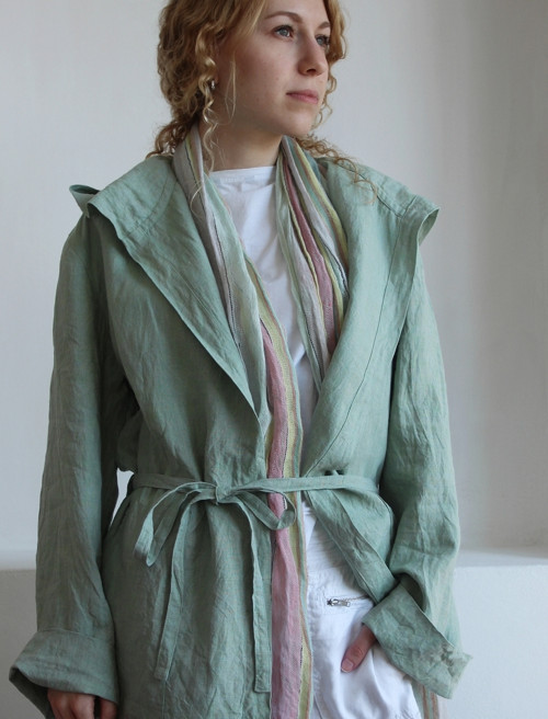 THEA - dámský kabátek len - mint — foto 4