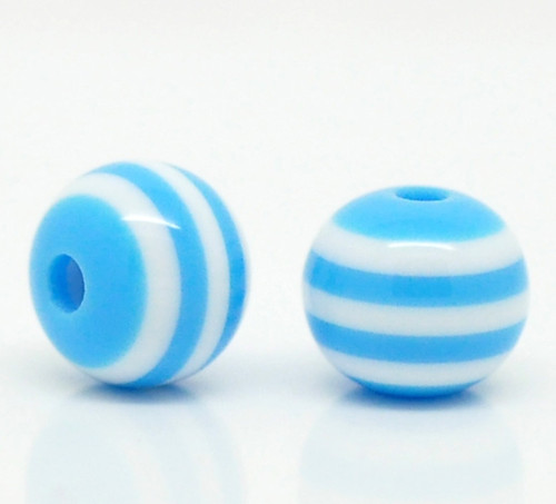 Kuličky pruh /plast /8mm/ modrobílá / 200ks — foto 2