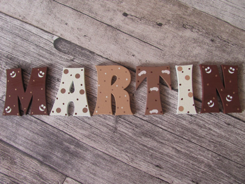 Dřevěná písmenka MARTIN 10 cm — foto 3