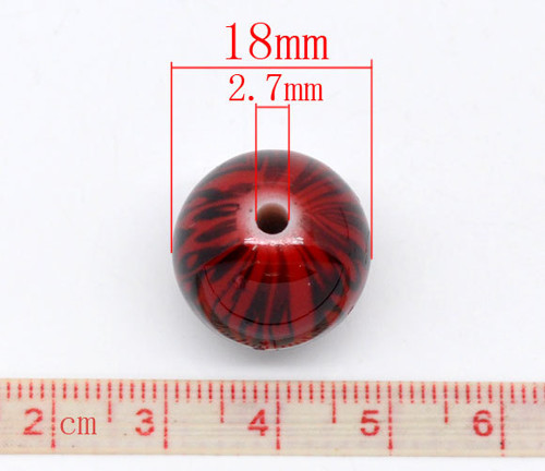 Plastové kuličky leopard/ 18mm/ zelená/ 2ks — foto 3