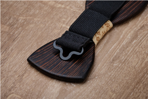 Dřev. motýlek Papilio (Wenge, béžový střed) — foto 4