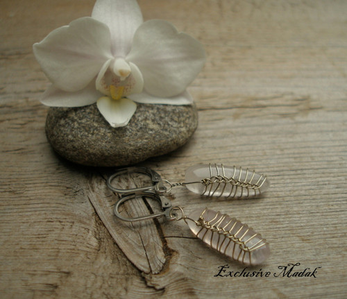 Trilobitky ..... náušnice, růženín — foto 2