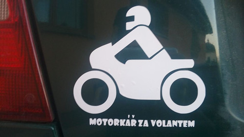 Nálepky MOTORKÁŘ ZA VOLANTEM — foto 2