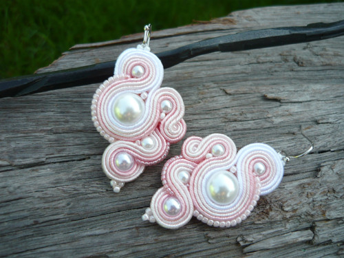 Soutache náušnice Lovely Pearl — foto 2