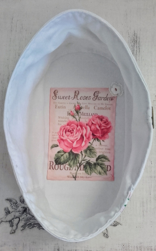 Bílý textilní košík Rose — foto 4