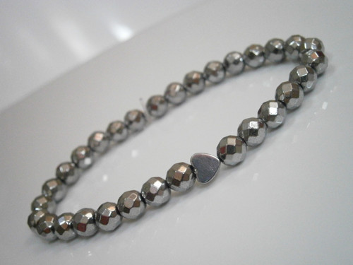 "Hematit - Silver" - minerálový náramek — foto 2
