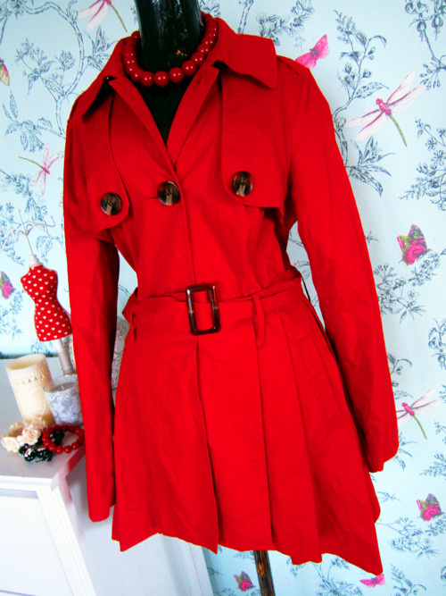 Trenčkot retro red — foto 3
