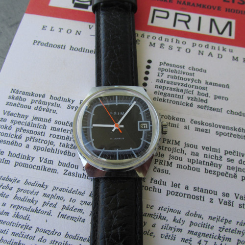 Hodinky Prim "TELEVIZE", z roku 1978 s datumem — foto 2