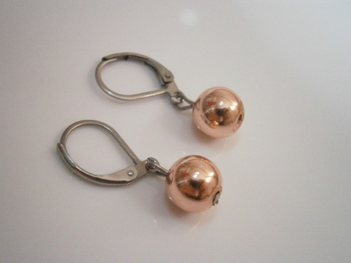 "Hematit - Rose Gold" - náušnice (Nerezová ocel) — foto 2