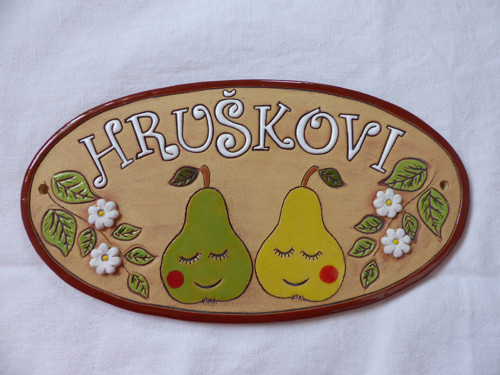 Oválná cedule se jménem (hruštičky) / NA OBJ. — foto 2