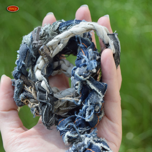 ZeroWaste recy háčkovaný riflový náramek 050 — foto 3