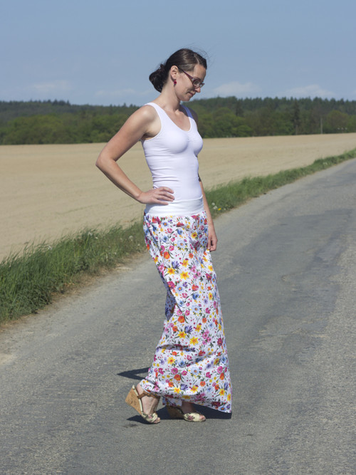 Maxi sukně luční kvítí — foto 2