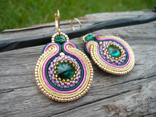 Soutache náušnice Orient Paradise — foto 3