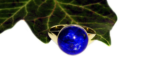 ZLATÝ prsten LAPIS LAZULI 1,3 cm — foto 2