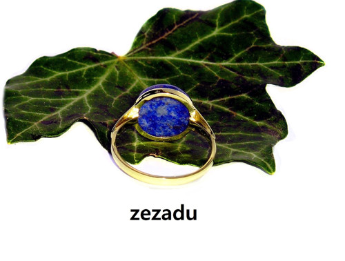 ZLATÝ prsten LAPIS LAZULI 1,3 cm — foto 3