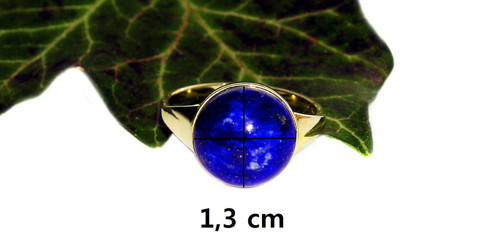 ZLATÝ prsten LAPIS LAZULI 1,3 cm — foto 4