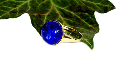 ZLATÝ prsten LAPIS LAZULI 1,3 cm — foto 5