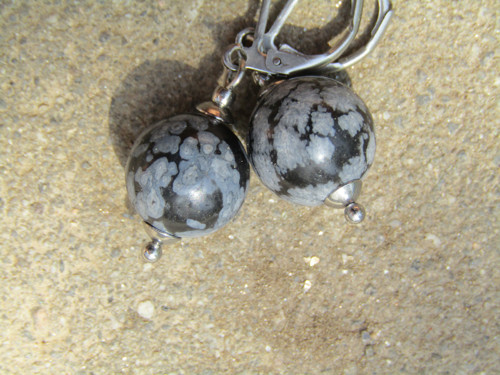 Náušnice obsidiánové — foto 2