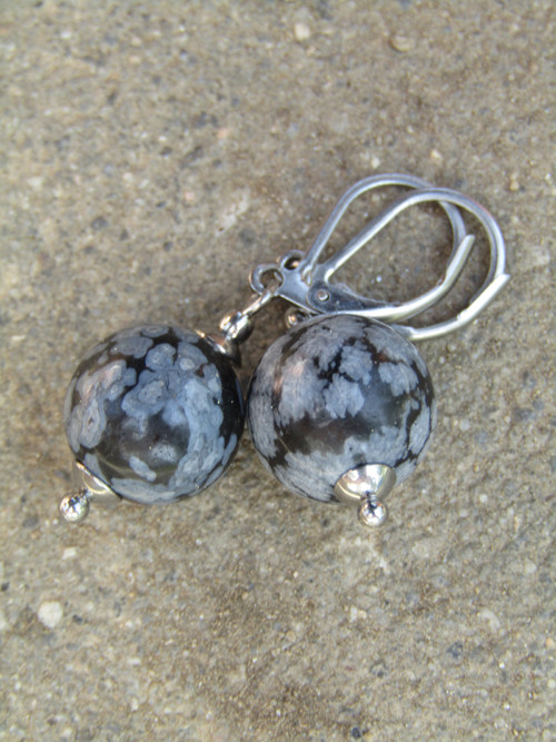 Náušnice obsidiánové — foto 3
