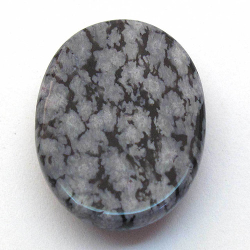 Kabošon vločkový obsidián ovál 20mm — foto 2